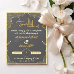 Convites Desenho de Casamento Islâmico Nikah Árabe Muçulman