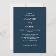 Desenho de Casamento Minimalista Azul-Marinho