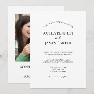 Convites Desenho de Casamento Moderno Minimalista Boho