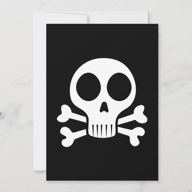 Convites Desenho de Caveira Pirata (Frente)
