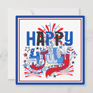 Convites Desenho de Celebração Patriótica do 4 de Julho Fel