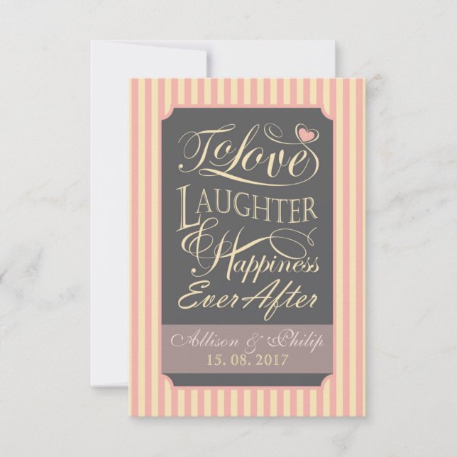 Convites Desenho de citação de casamento, com letras person (Frente)