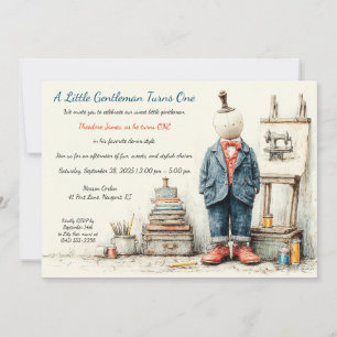 Convites Desenho de Denim Baby primeiro aniversario & Perfu