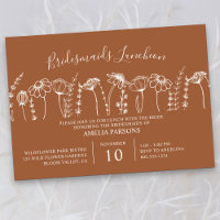 Desenho de Flores Selvagem Laranja Bridesmaids Lun