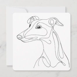 Convites Desenho de Greyhound em Linha Cinza - Design Minim
