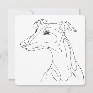 Convites Desenho de Greyhound em Linha Cinza - Design Minim