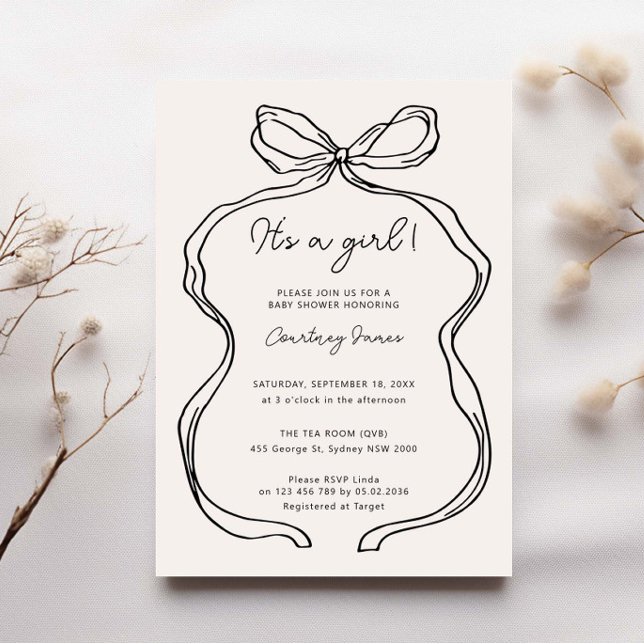 Convites Desenho de Mão Whimsical é um chá de fraldas de me (Criador carregado)