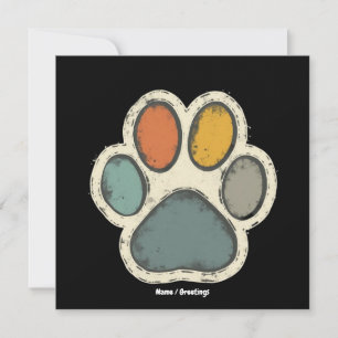 Convites Desenho de Paz Amante de Animais com Pegada de Pat