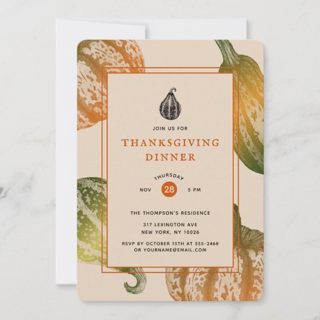 Convites Desenho de Pumpkins de Tinta do outono (Frente)