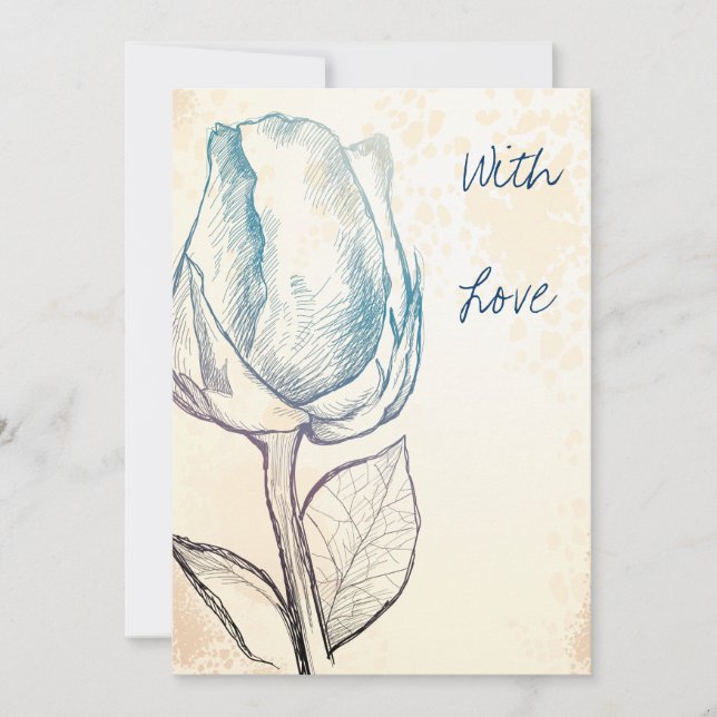 Convites Desenho de um rosa (Frente)