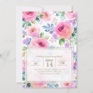 Convites Desenho do Nome Personalizado Floral Boho Nascer d