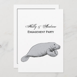 Convites Desenho do Vintage Manatee