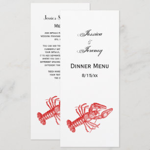 Convites Desenho do Vintage Red Lobster #1