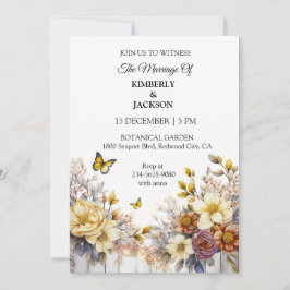 Convites Desenho Floral Elegante