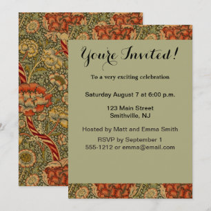 Convites Desenho Floral em Damask de William Morris Wandle 