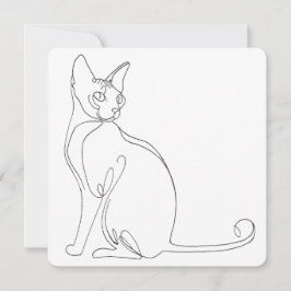 Convites Desenho Minimalista de Gato Sphynx à Mão