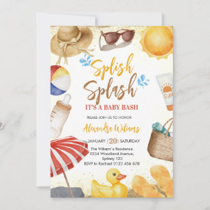 Convites Desenho Splash Baby Bash Chá de fraldas