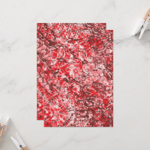 Convites desenho têxtil retangular com vermelho, branco orn