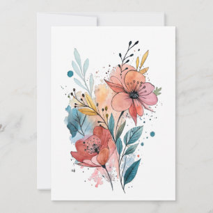 Convites Desenho Vibrante de Aquarela Floral