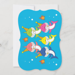 Convites Desenhos animados bonitos da família do tubarão