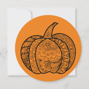 Convites Desenhos de Halloween boho mandala abóboras Outono