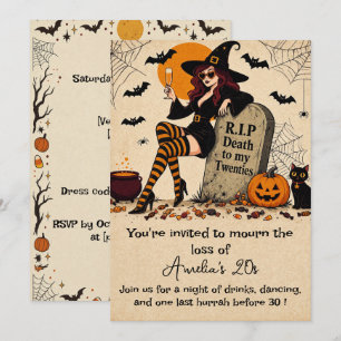 Convites Desenterrando meus Vinte Anos Retro Halloween 30º