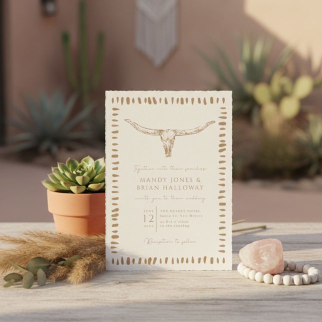Convites Desert Boho Cowboy Wedding (Desert Boho Cowboy Wedding Invitation)
