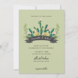 Convites Desert Cactus Bloom Wedding