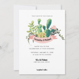 Convites Desert Cactus Bloom Wedding