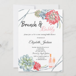 Convites Desert Cactus Red Brunch & Bubbly Nupcial