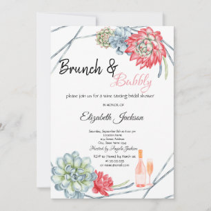 Convites Desert Cactus Red Brunch & Bubbly Nupcial