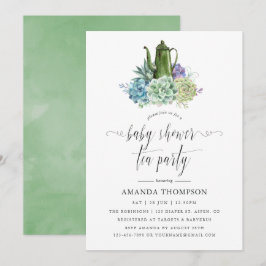Convites Desert Cactus Succulta Chá de fraldas Tea Party