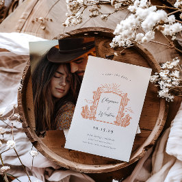 Convites Desert Cactus Western Monograma Salvar a Data