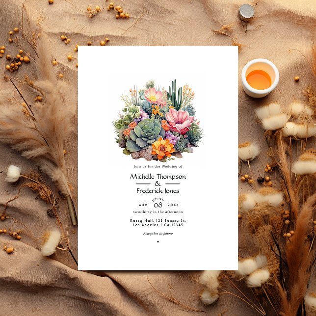 Convites Desert Hues Floral Wedding (Criador carregado)