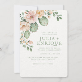 Convites Desert Rosa e Cactus Wedding