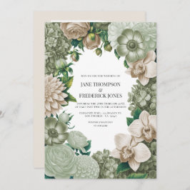 Convites Desert Sage, Aloe Mist & Sandstone Beige Wedding