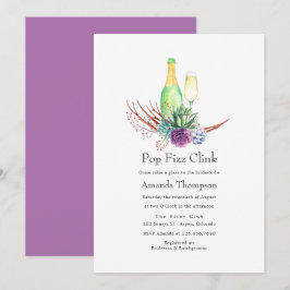 Convites Desert Succult Pop Fizz Clink Chá de panela