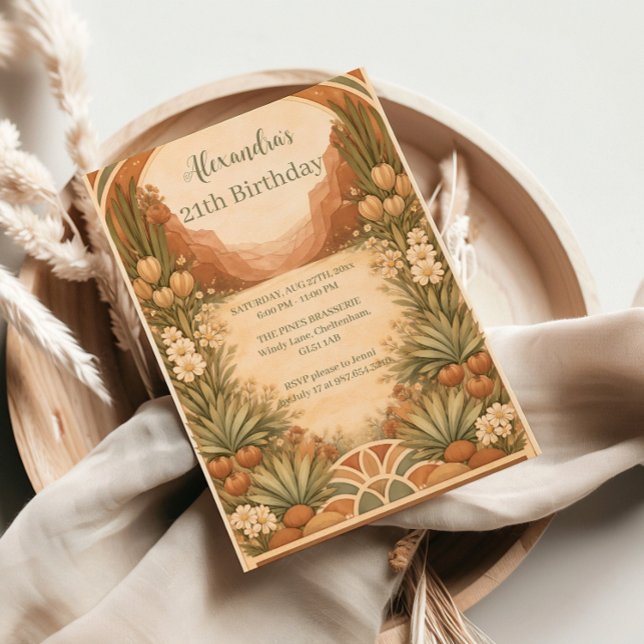 Convites Desert Wildflower Garden Birthday (Criador carregado)