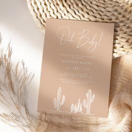 Convites Deserto De Arte Da Linha De Chá de fraldas Leve