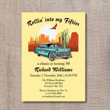 Deserto de Carro Azul Clássico, Retro, masculino 5