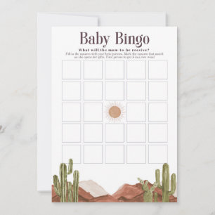 Convites Deserto do chá de fraldas Bingo Sun
