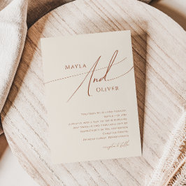 Convites Deserto elegante | Casamento de bege