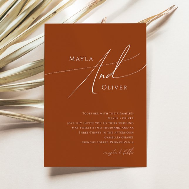 Convites Deserto elegante | Terracotta Wedding (Criador carregado)