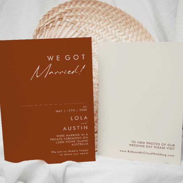 Convites Deserto Simples | Aviso de Casamento de Terracota (Criador carregado)