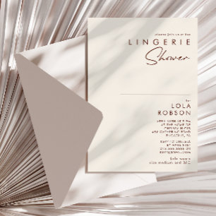 Convites Deserto Simples Chá de Lingerie branca natural