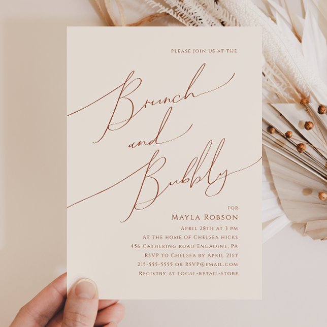 Convites Deserto Whimsic | Beige Brunch e Bubble (Criador carregado)