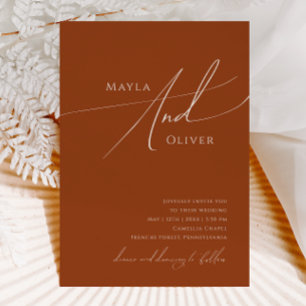 Convites Deserto Whimsic Casamento Casual Terracotta