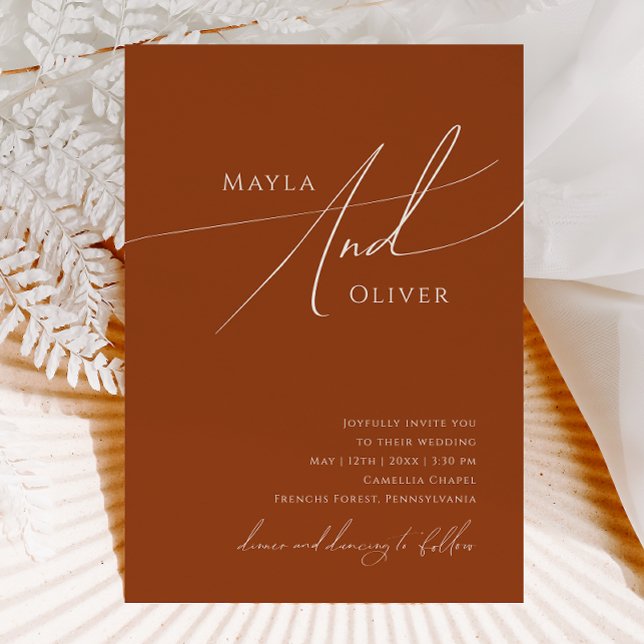 Convites Deserto Whimsic | Casamento Casual Terracotta (Criador carregado)
