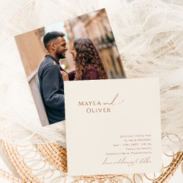 Convites Deserto Whimsic | Casamento quadrado de fotos bege