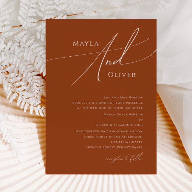 Convites Deserto Whimsic | Terracotta Casamento Tradicional (Criador carregado)